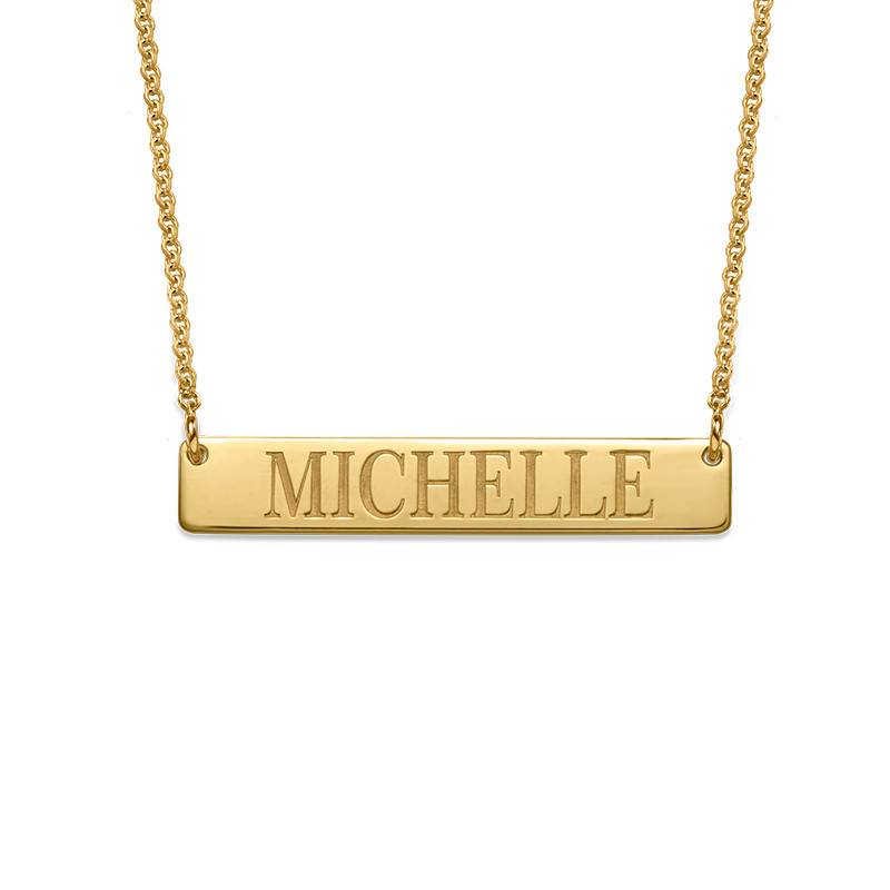 18K Gold Plated Personalized Name Waterproof Bar Necklace - Personalized Necklace - Ornaments Co - Ornaments Co - 18K Gold Plated - 