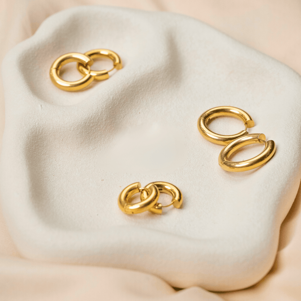 18K Gold Plated Stackable Hoop Earrings - Ornaments Co - Small - 20mm