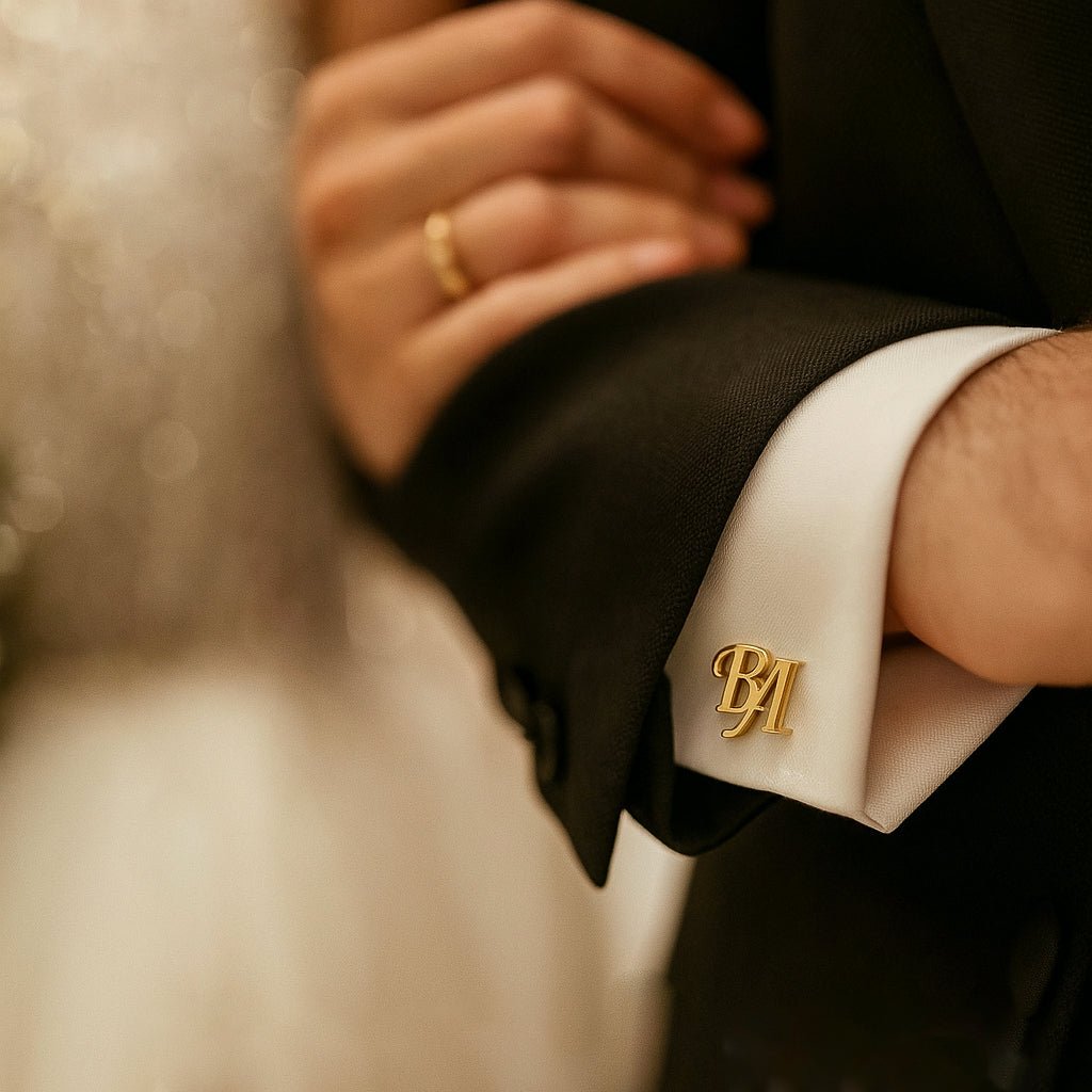 Emblem Initials Cufflinks - Ornaments Co - Surgical Stainless Silver