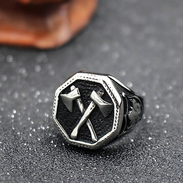 Men Ancient Vintage Double Axe Ring - Rings - Ornaments Co - Ornaments Co - 7 US - 