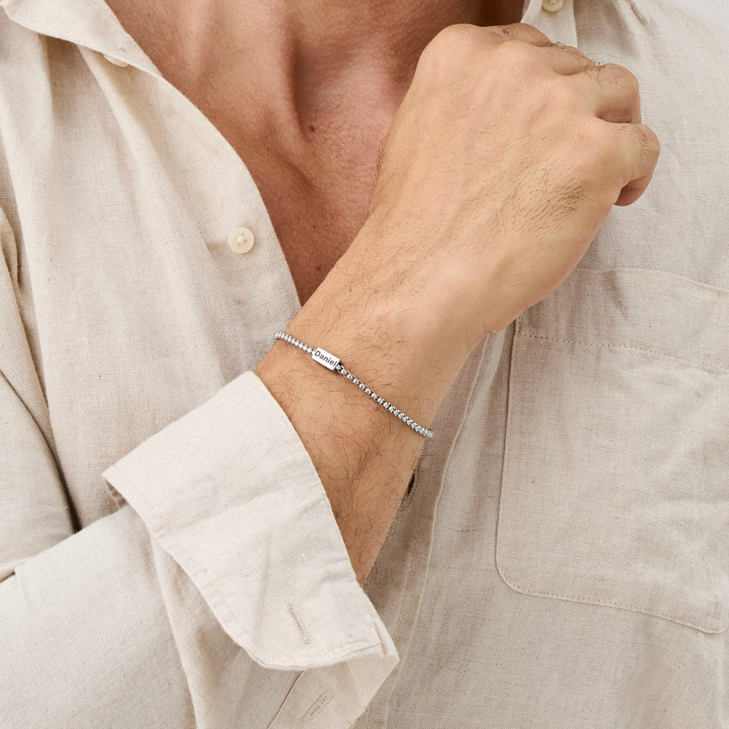 Men's Engraved Name Bracelet - Ornaments Co - 18K Gold Plated