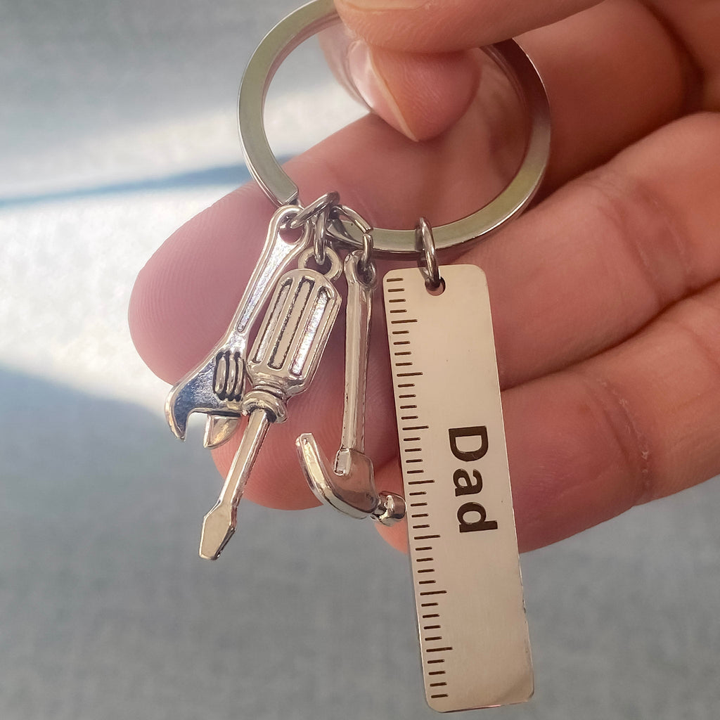 Personalized Dad Stainless Steel Tool Kit Keychain - Ornaments Co - 