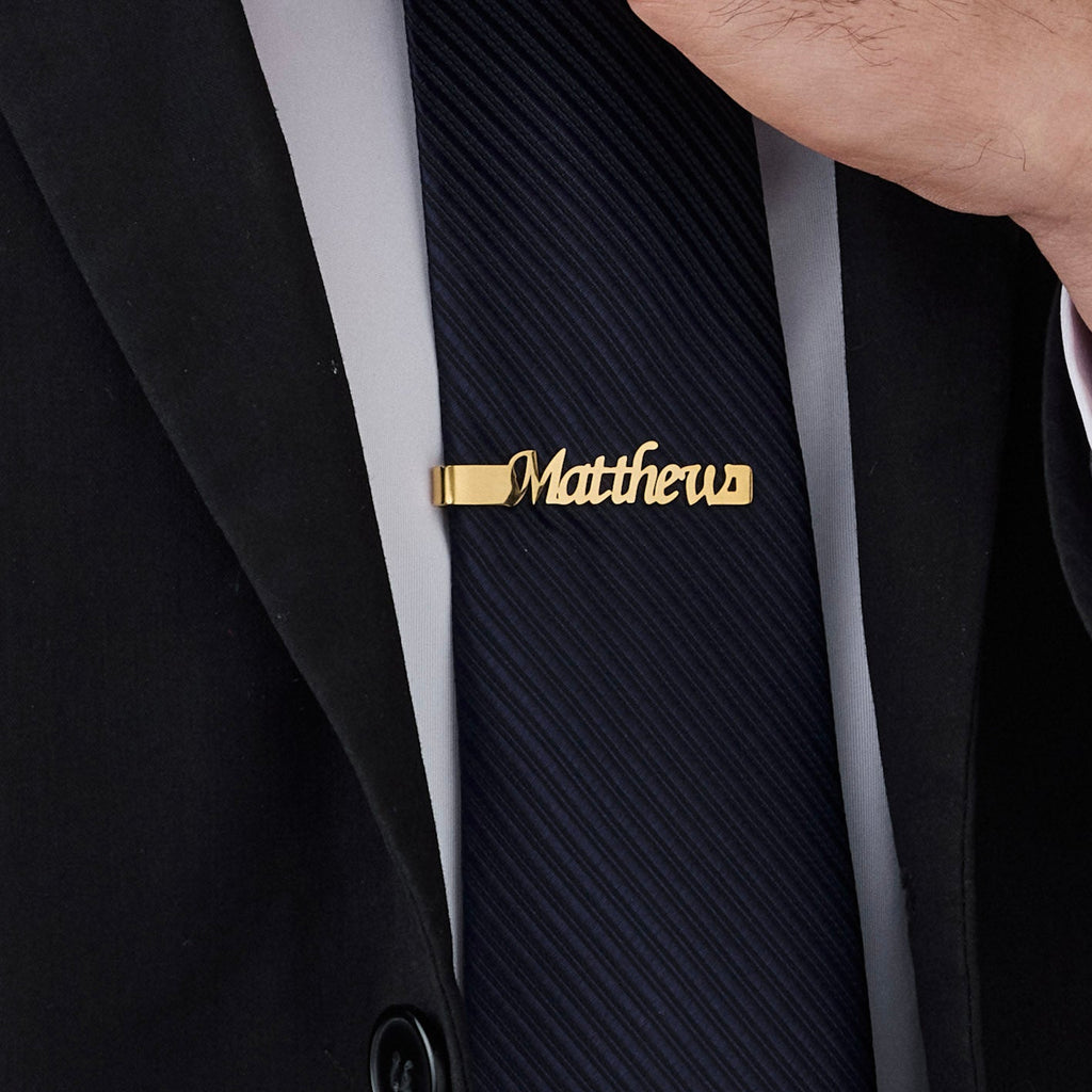 Personalized Name Tie Clip - Ornaments Co - 18K Gold Plated