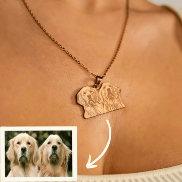 Personalized Pet Dog Memorial Portrait Photo Necklace - Necklaces - Ornaments Co - Ornaments Co - Rose Gold - 