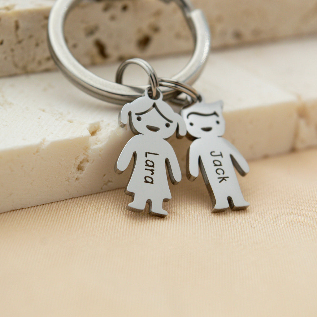 Personalized Stainless Steel Family Name Keychain - Ornaments Co - Silver